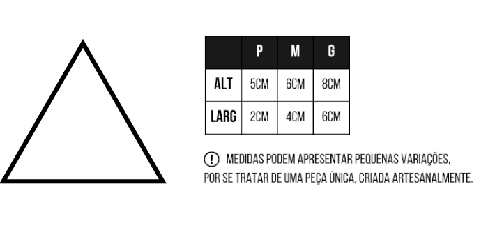 Dimensões Brinco Triangular